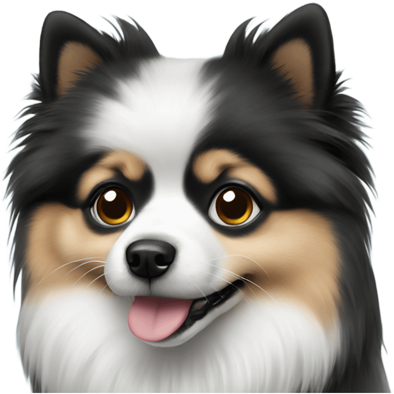 Black and white Pomeranian emoji