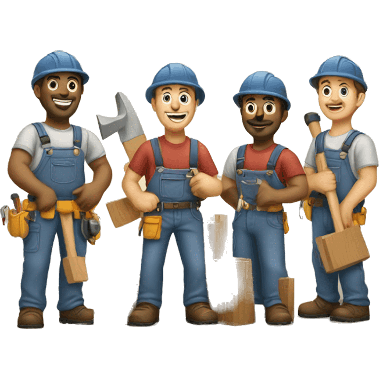 group of carpenter working emoji