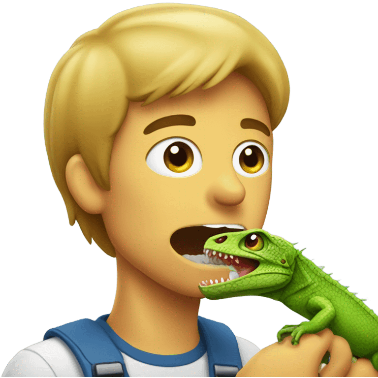 man eating lizard emoji