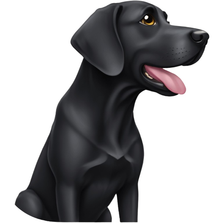 Black lab being cute  emoji