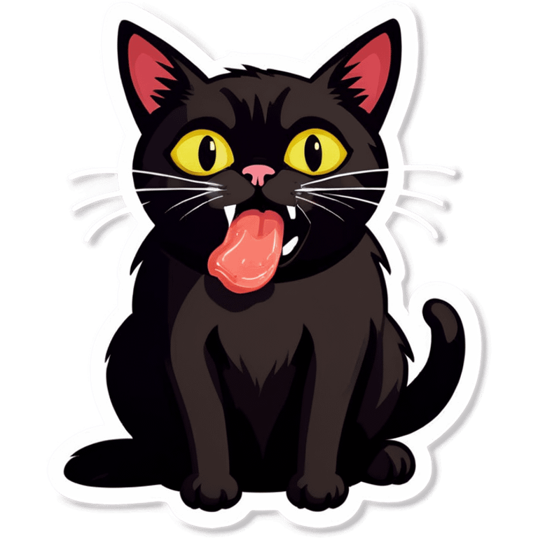 Cat, licking cat poop emoji