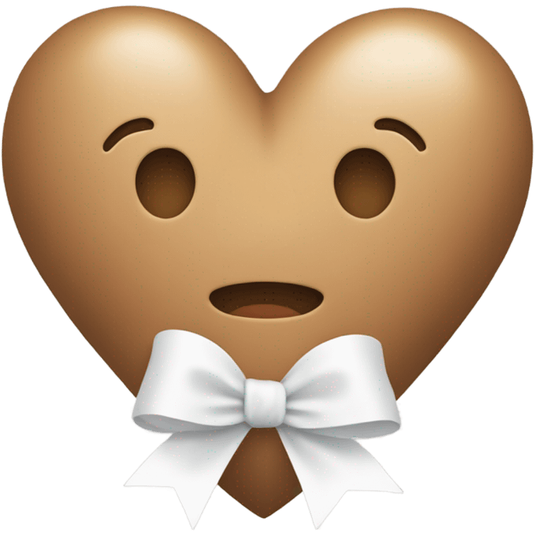 Light brown heart with white ribbon emoji