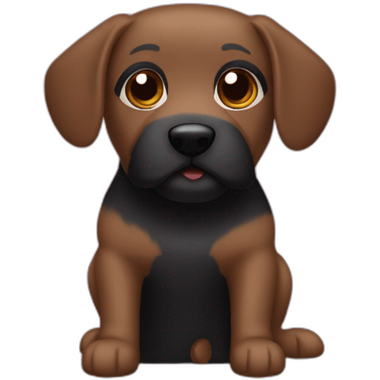 A black crockapoo dog emoji