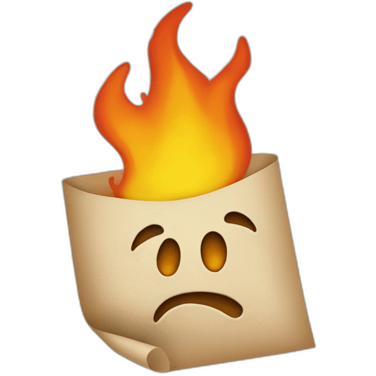 burning paper emoji