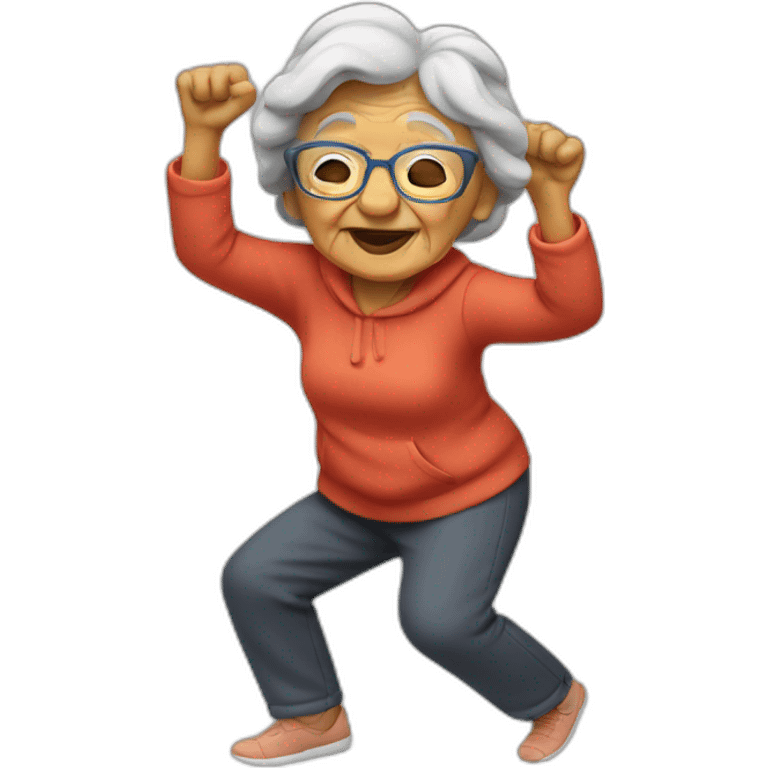 Grandma dabbing emoji