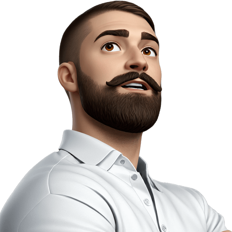 male portrait with beard emoji