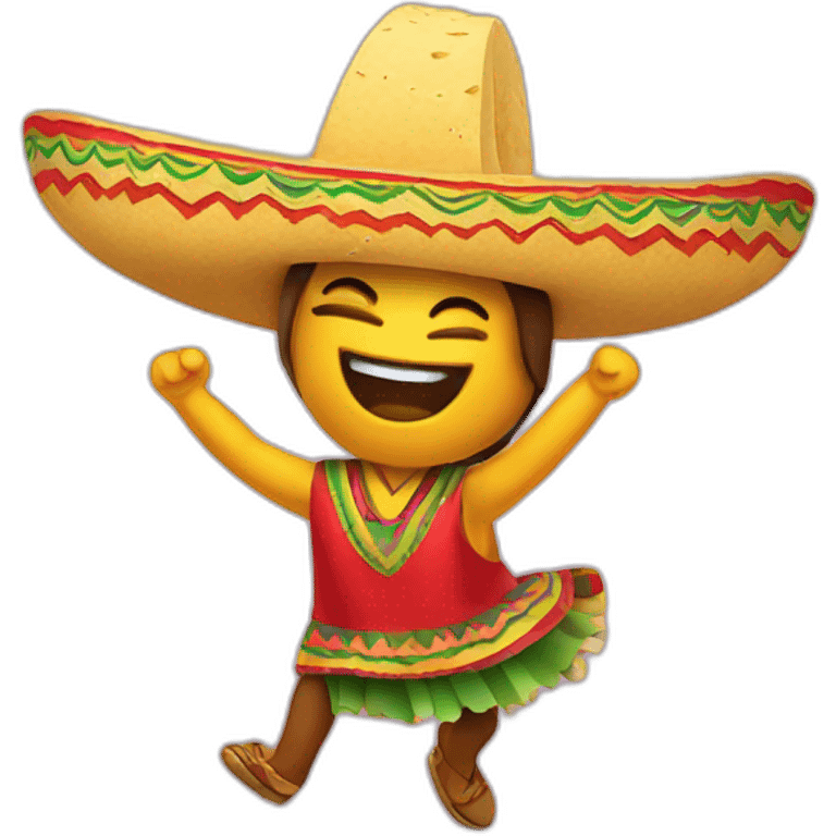 Happy mexican taco dancing emoji