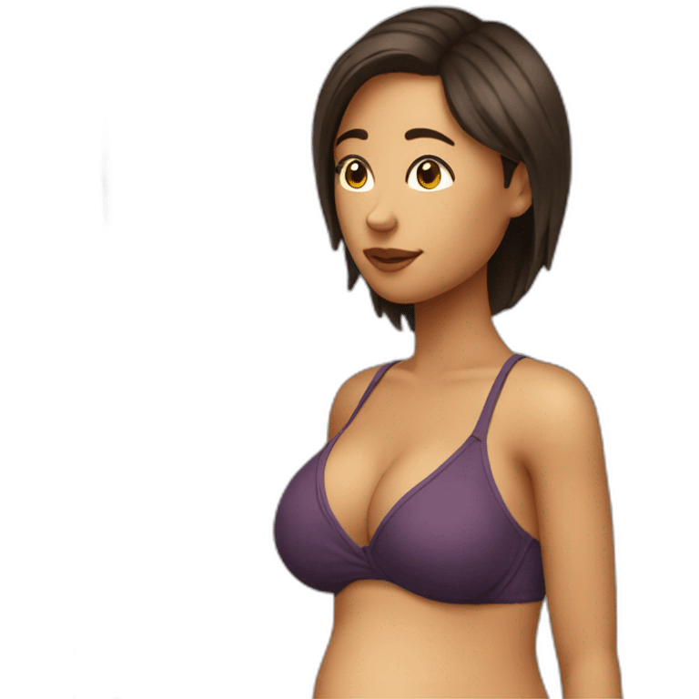 Sexywoman pregnant bikini side profile emoji