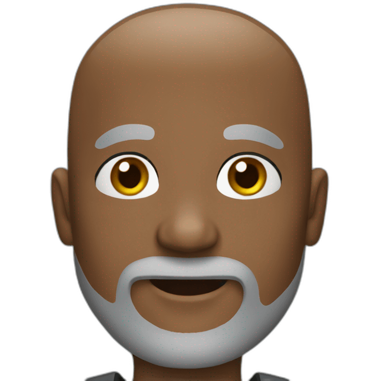 Bald black man with grey beard emoji