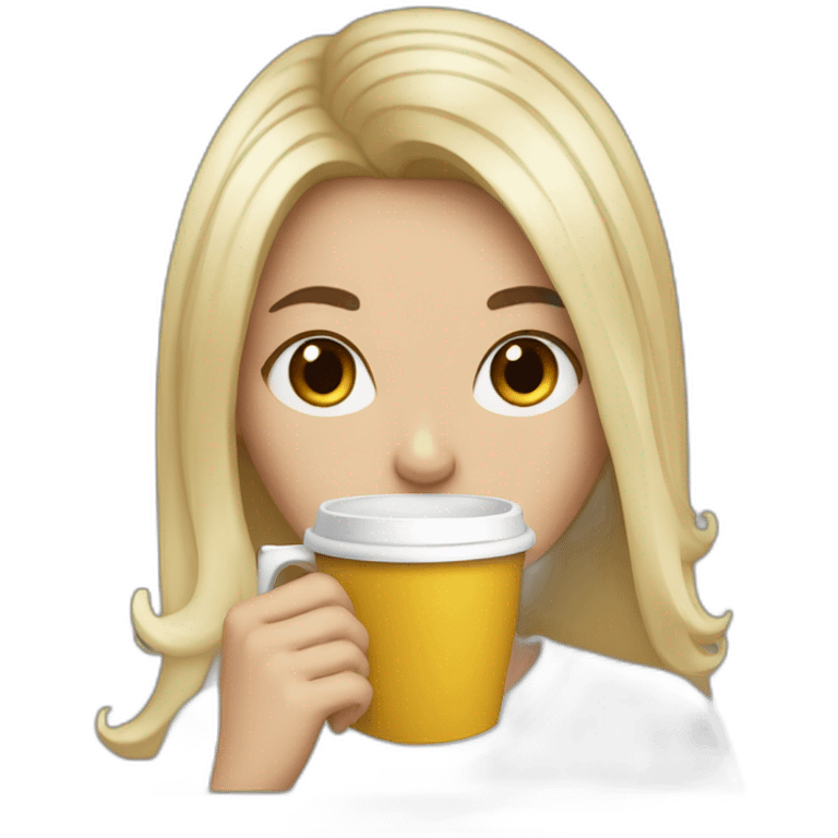 White girl black  good clothes hair sipping coffee  emoji