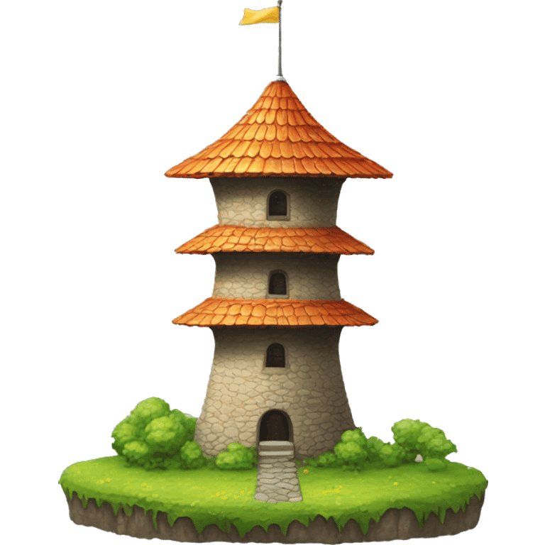 turm auf rasenfläche emoji