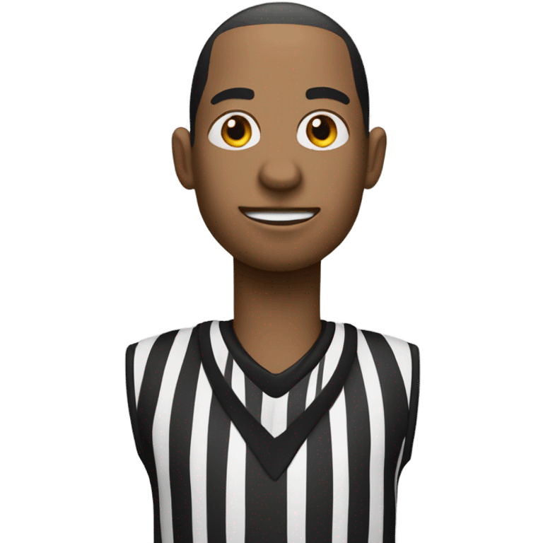 Basketball referee with a zebra face emoji