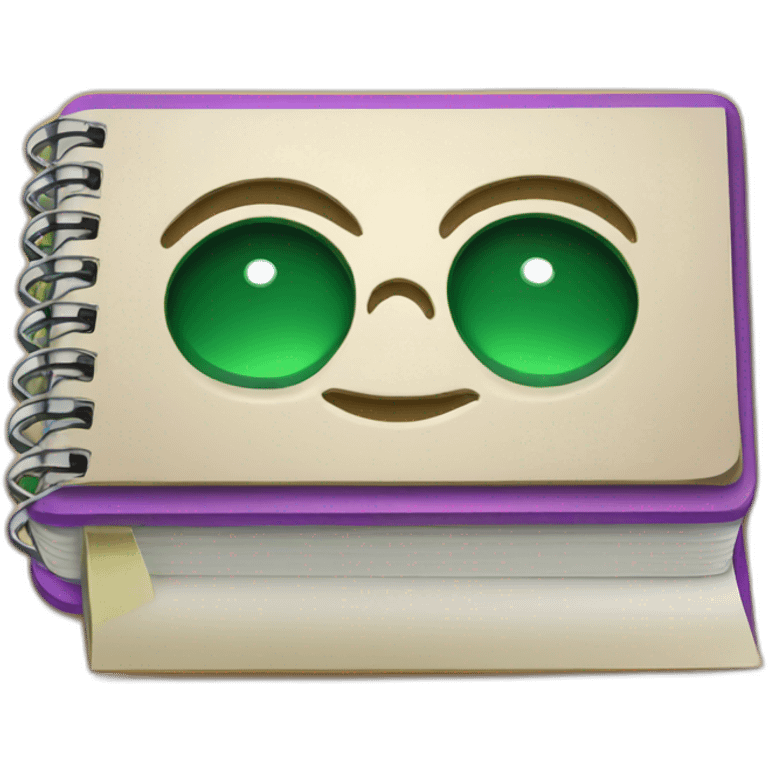 A notebook with whatsapp symbol emoji