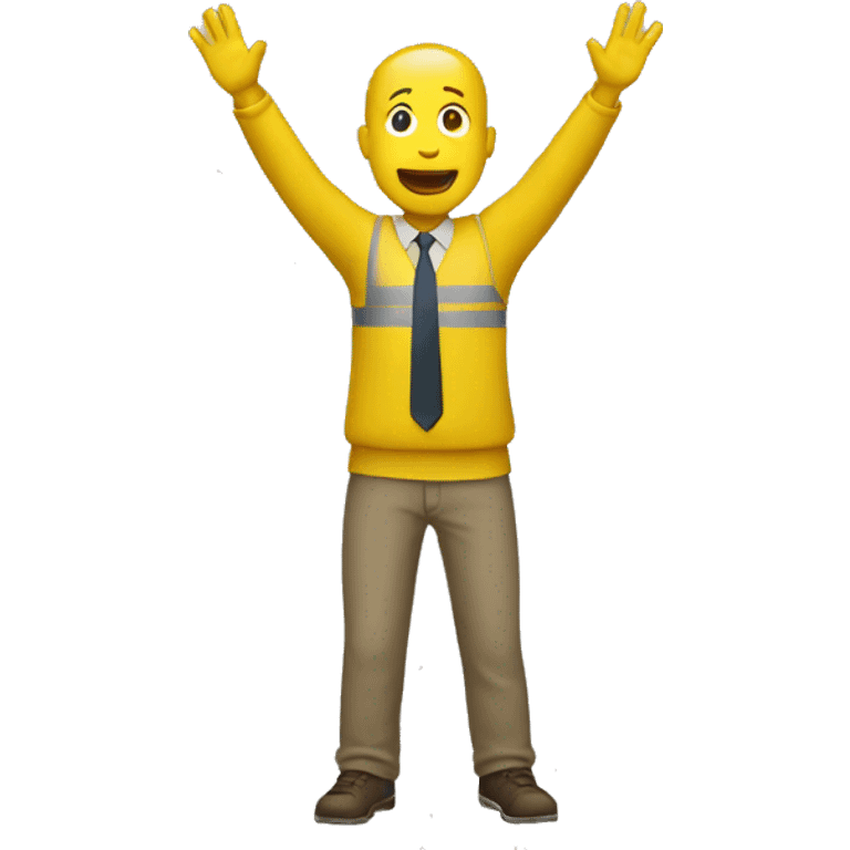 Yellow man (full body) (hands raised) emoji