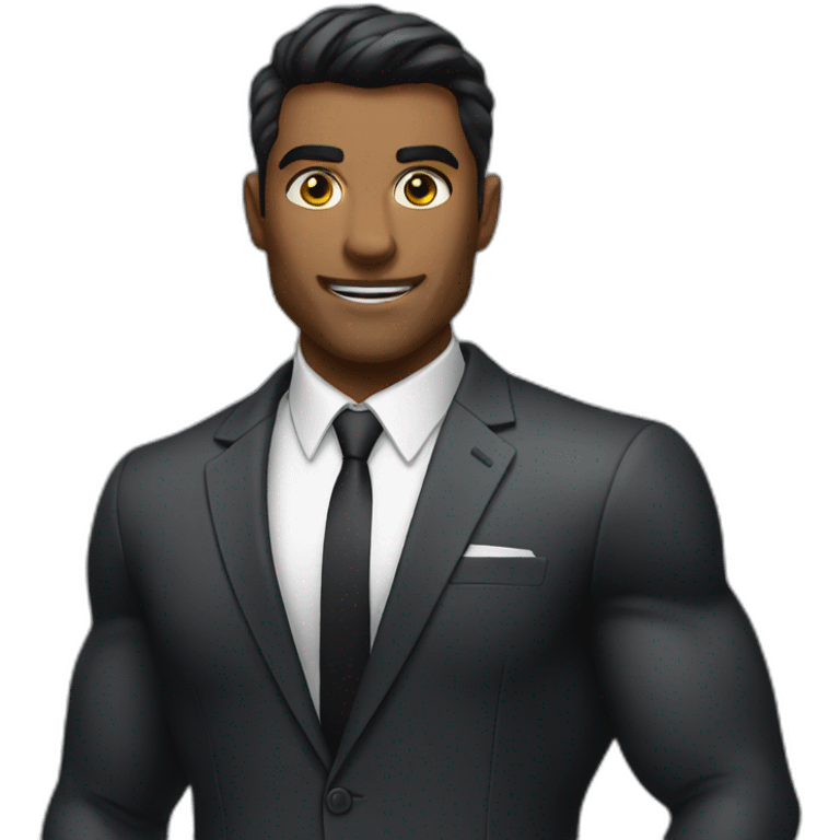 muscular guy in a suit emoji