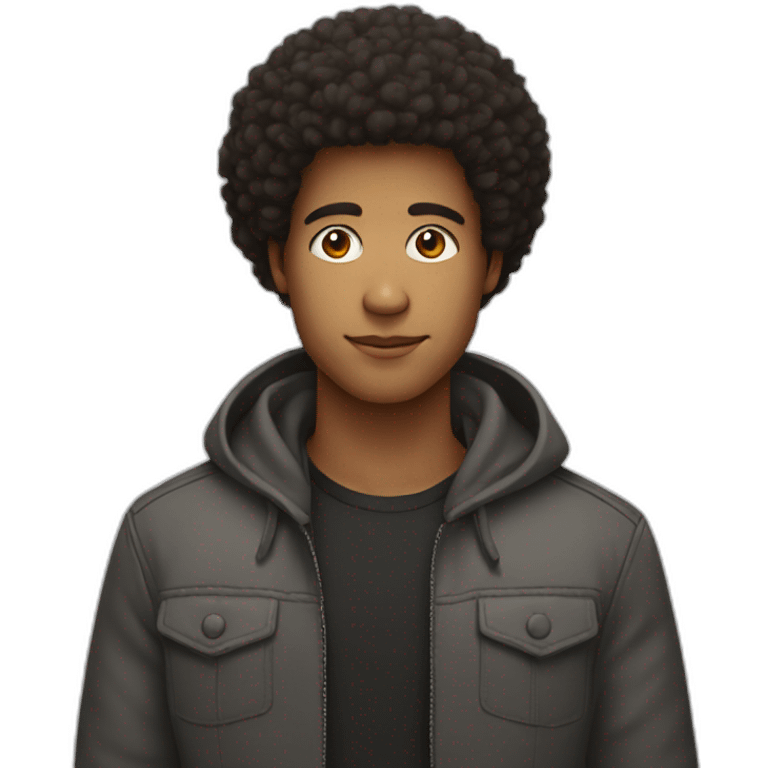 pretty boy with afro hair emoji