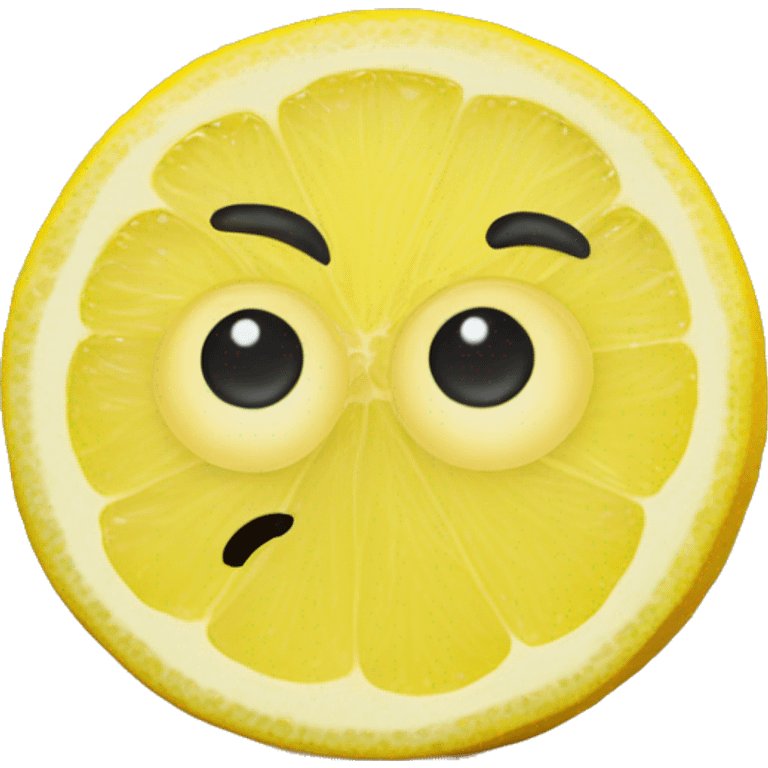 A lemon slice emoji with big cute happy eyes emoji