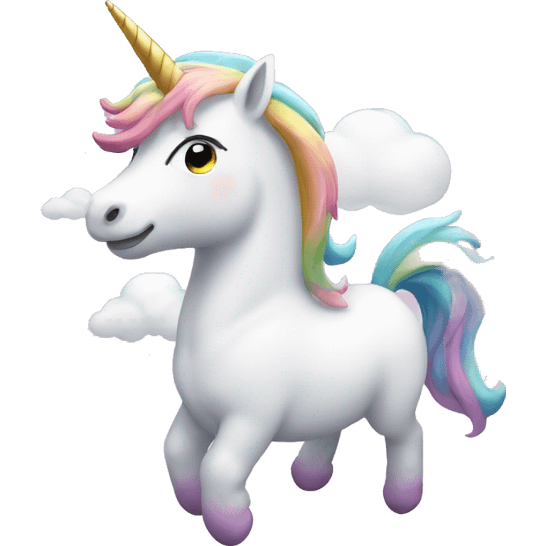 Unicornio en nubes emoji