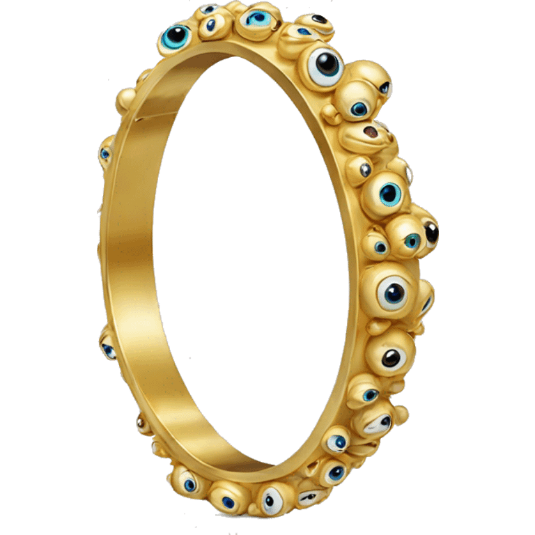 very thin gold bangle ring studded with eyeballs emoji