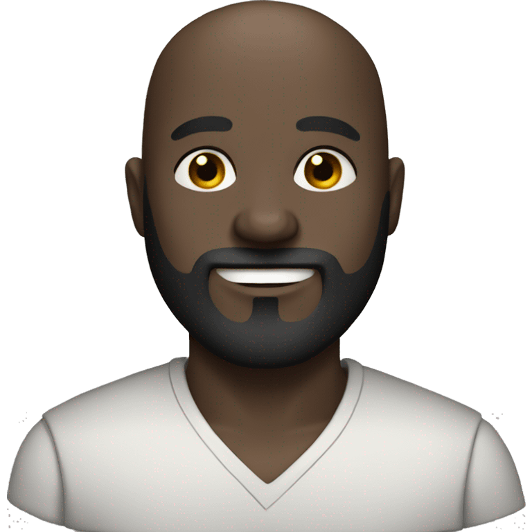 Dark skin bald man with long black beard emoji