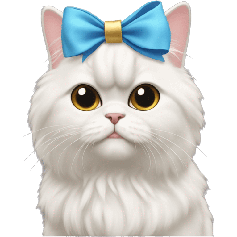 Persian cat with bow on her ear￼ emoji