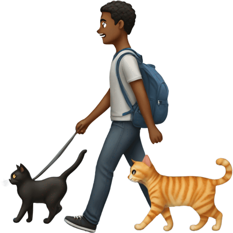 walking with cat emoji