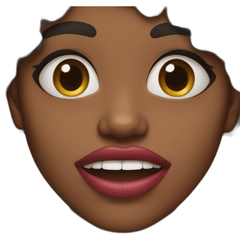 black girl with big lips emoji