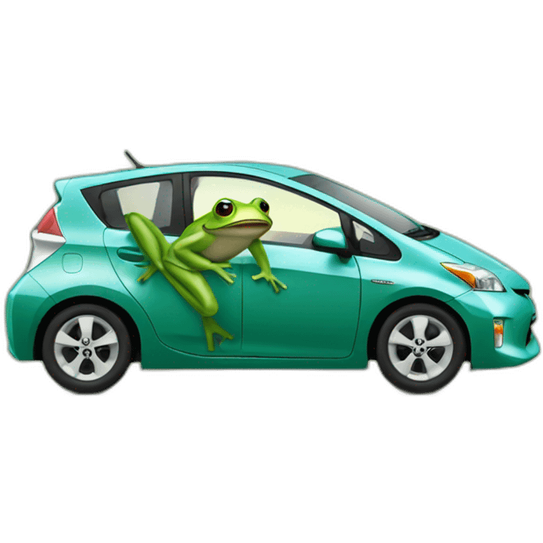 frog driving a toyota prius emoji