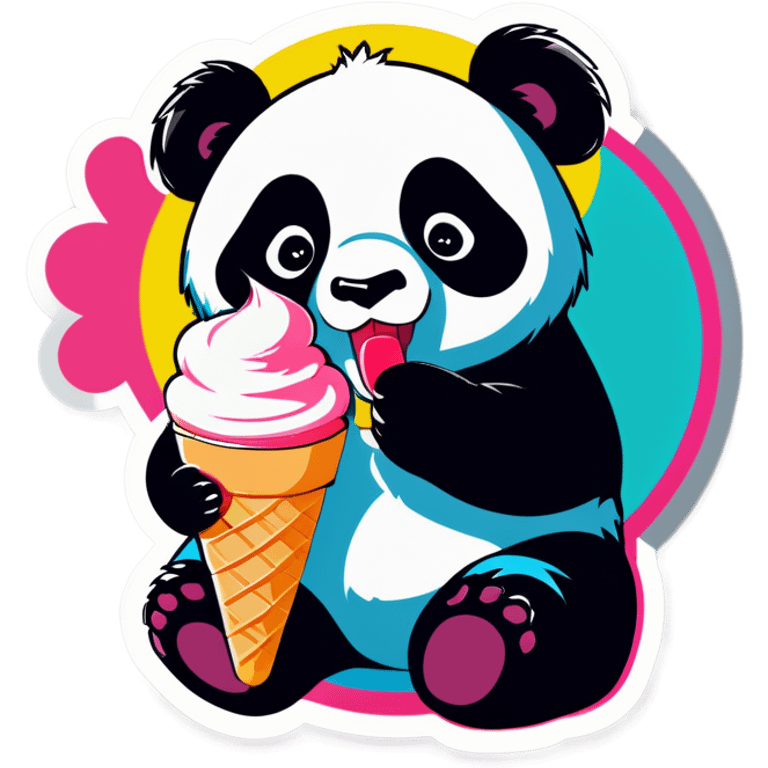 Panda eating ice cream emoji