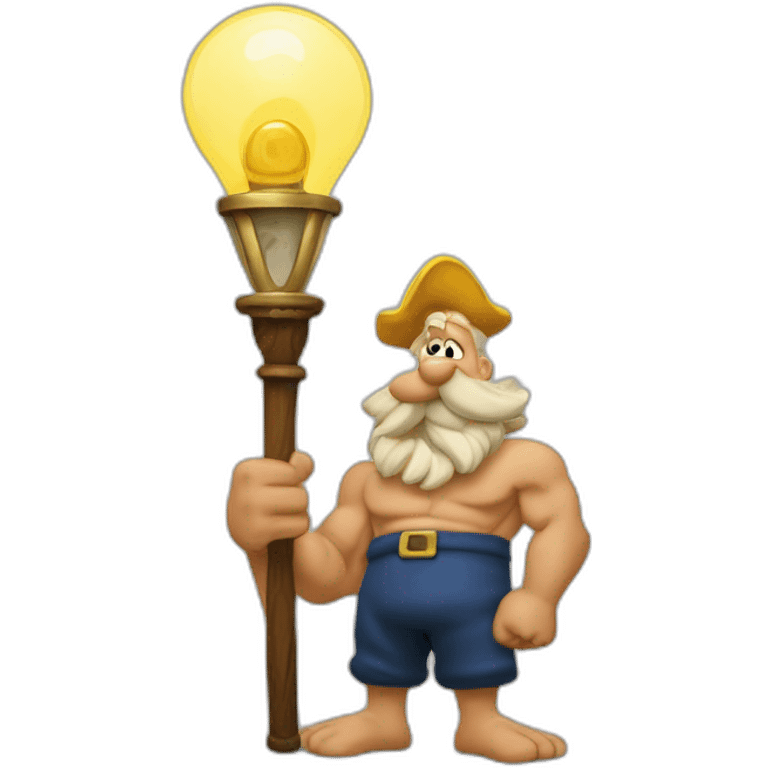 Astérix le gaulois avec une lampe  emoji