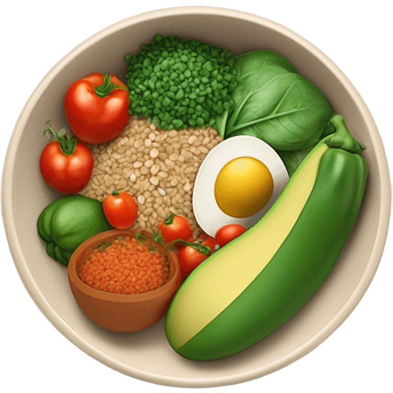 realistic bowl of healthy food emoji