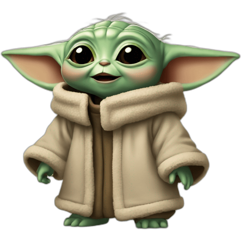 Baby Yoda feliz, riendo, lleno de alegria emoji