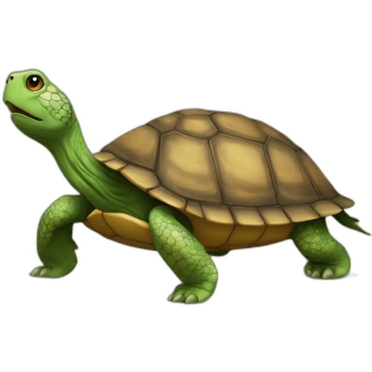 Loute sur une tortue emoji