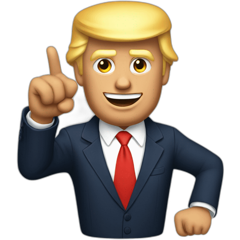 Donald Trump pointing with his fingers from both ands in a cool way emoji