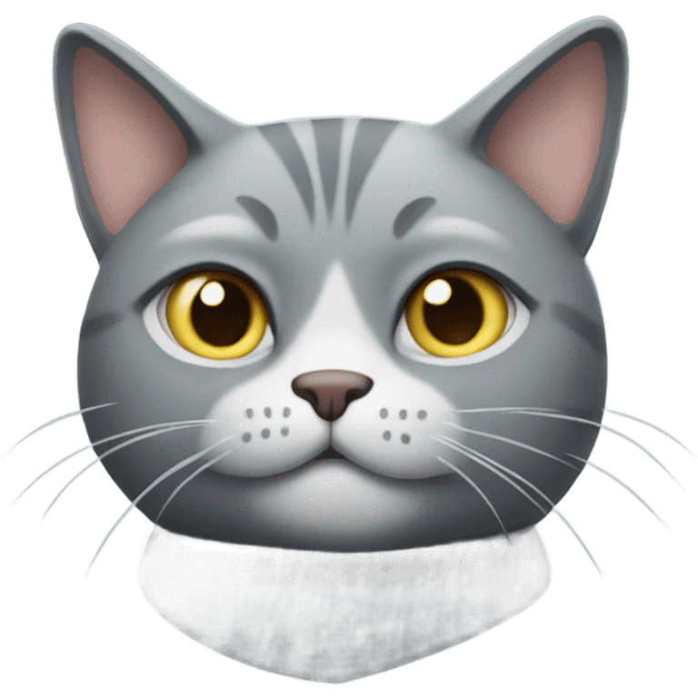 Jealous grey cat emoji