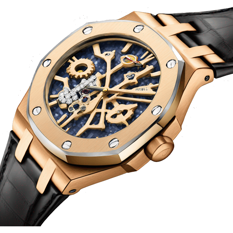 Piguet Royal Oak Skeleton daimond watch emoji