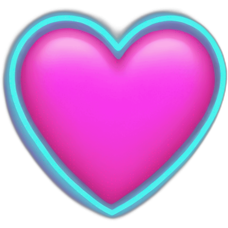 Neon light heart emoji