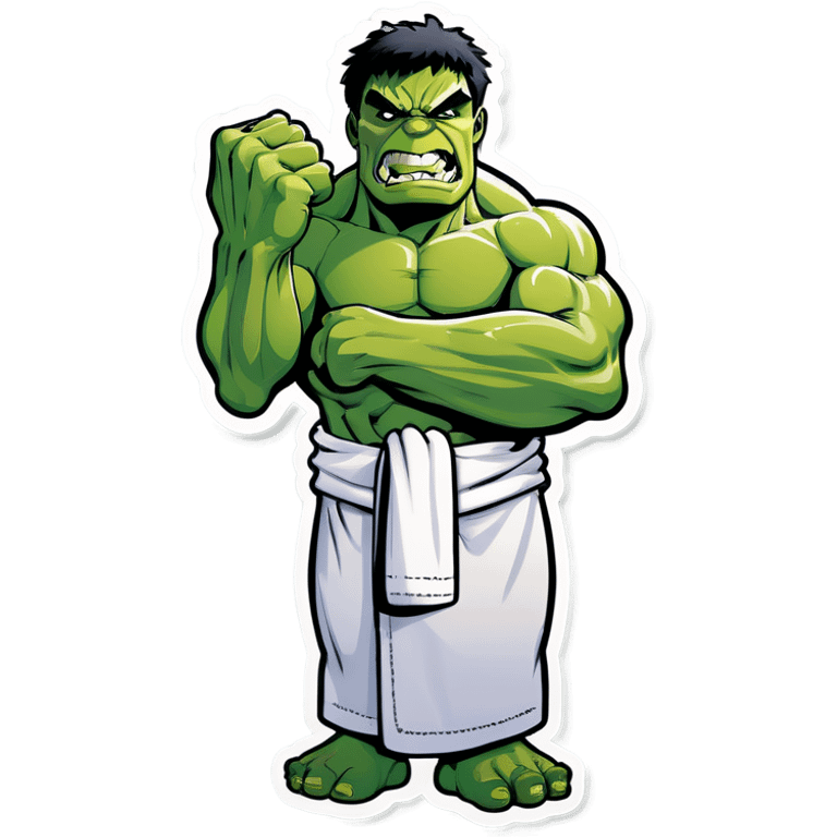 Hulk in a towel emoji