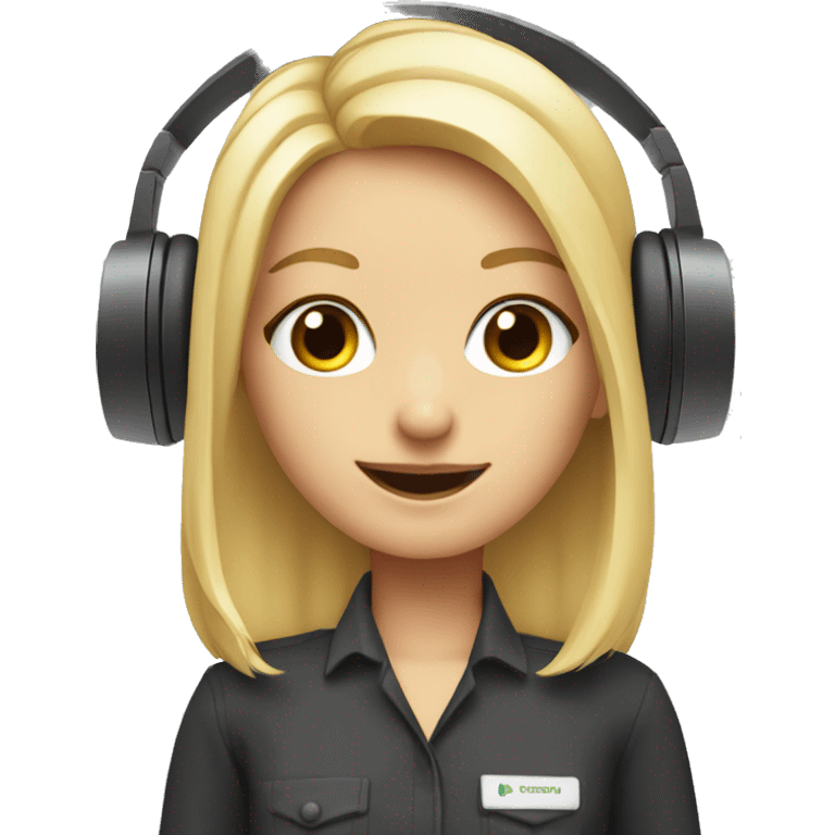 Audio technician blonde girl with an audio desk emoji