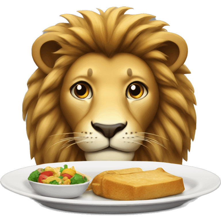 Lion with a plate of food emoji