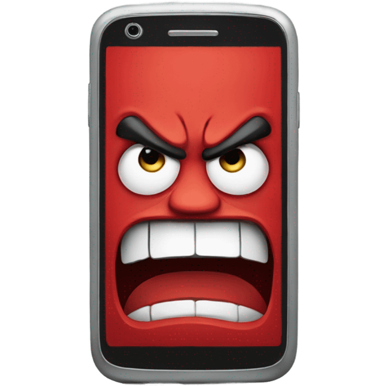 Red smartphone angry emoji