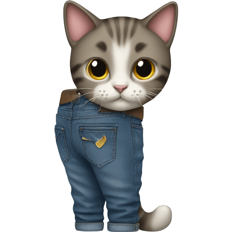 Cat with jeans and shoes  emoji