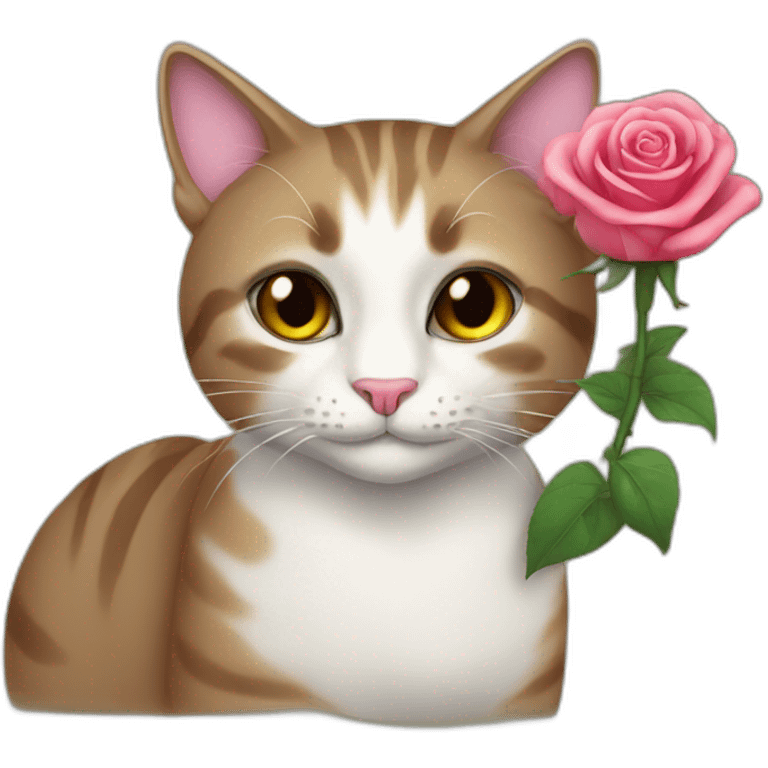 Cat with rose emoji