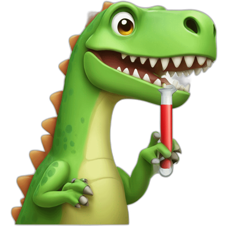 sick dinosaur with thermometer emoji