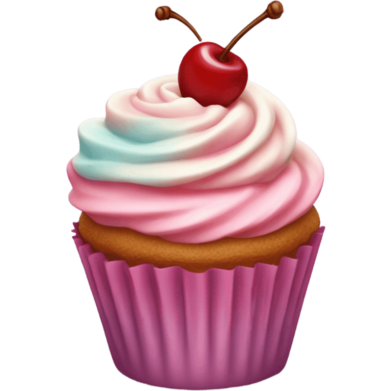 Cupcake with cherries  emoji