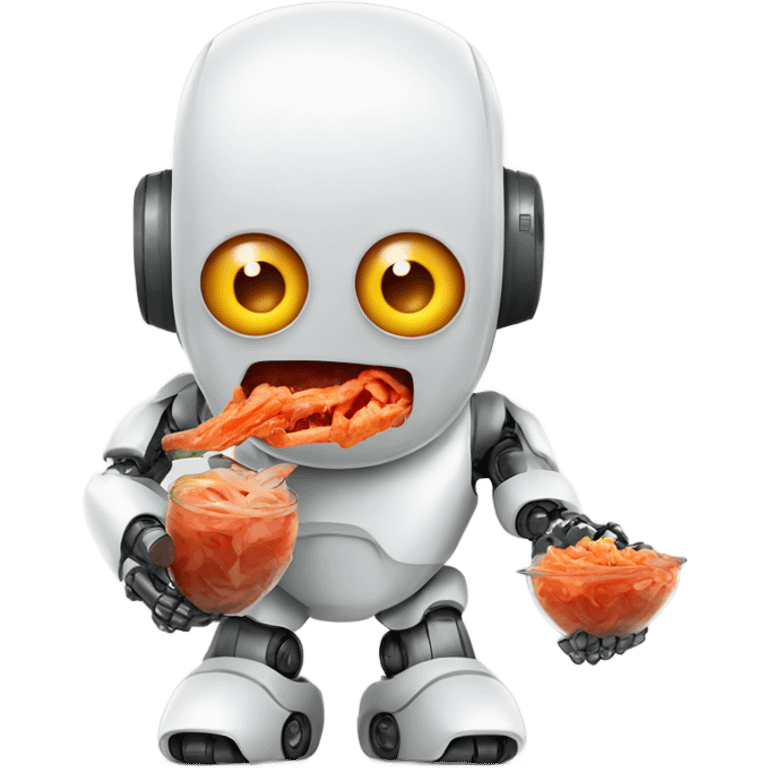 A robot eating kimchi  emoji