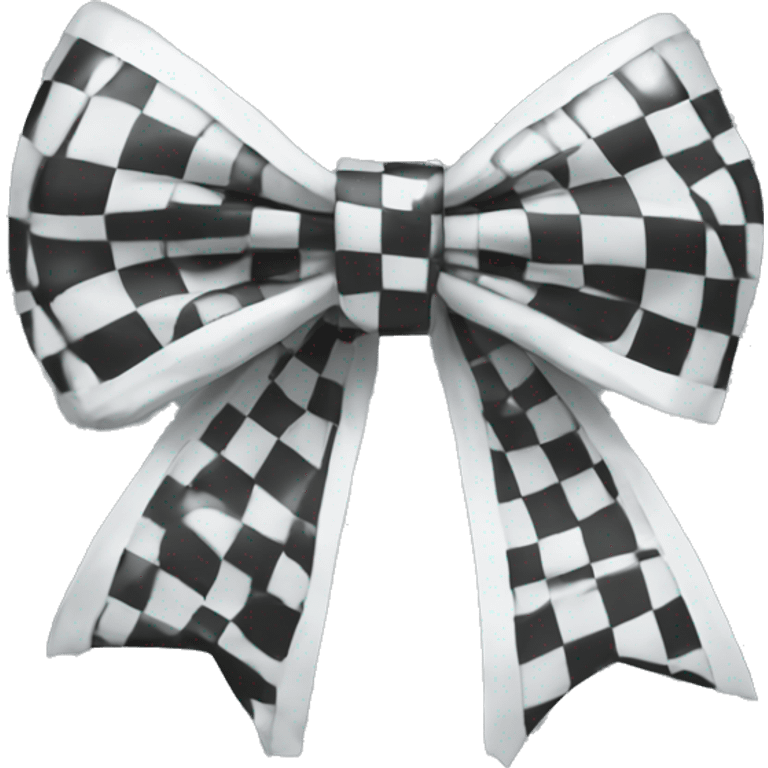 white checkered bow emoji