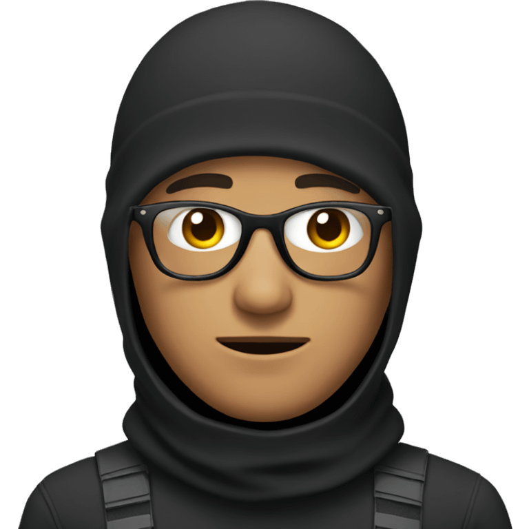 guy in balaclava and glasses emoji