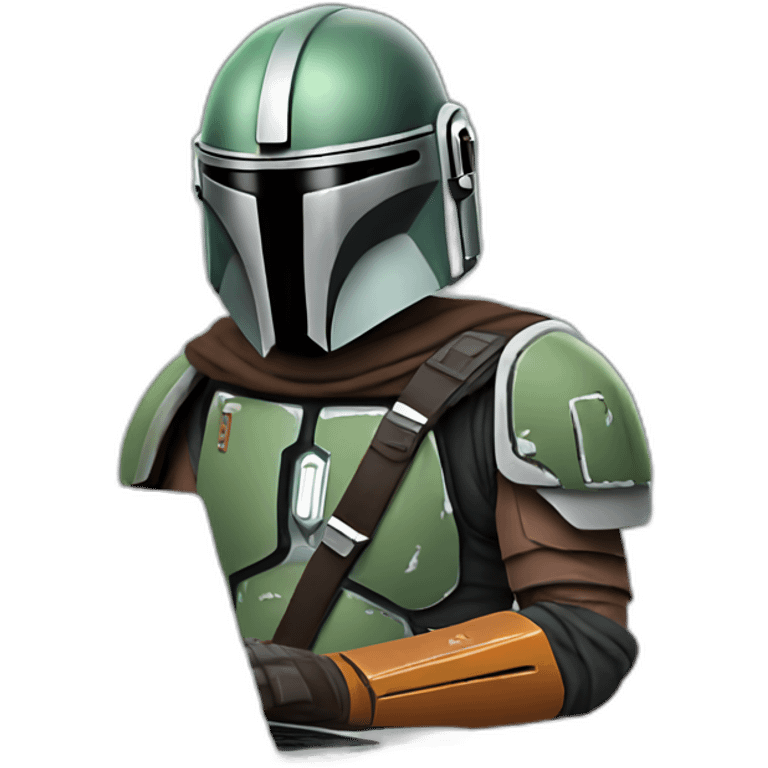 Mandalorian with laptop emoji