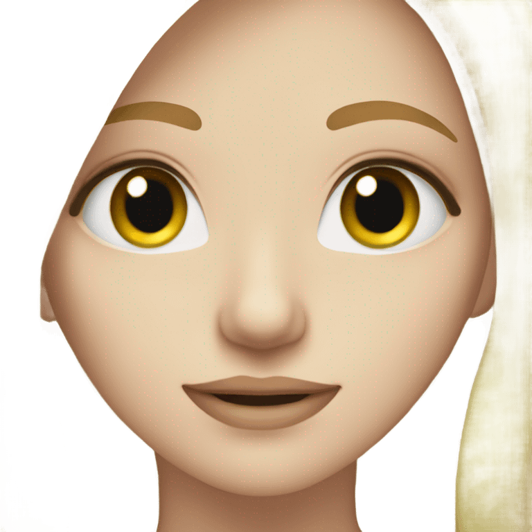 Girl with pale skin green eyes and blonde hair posing emoji